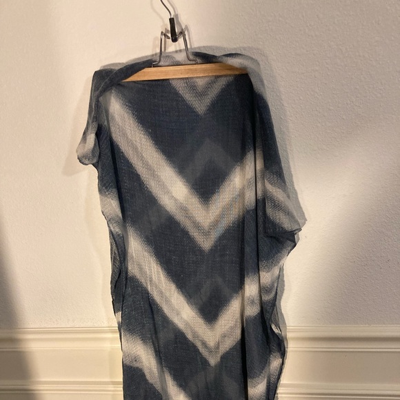 Blue and White Extra Long Scarf - Picture 5 of 15